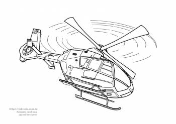 Раскраска летящий вертолет