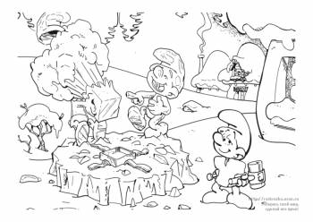 Раскраска из мультфильма The Smurfs / Смурфы