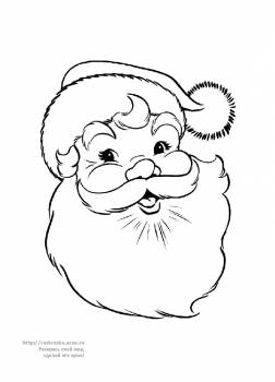 Раскраска голова Деда Мороза