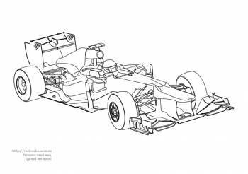 Раскраска гоночный болид Формулы 1 / Formula 1