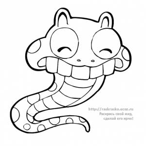 Раскраска веселая змея