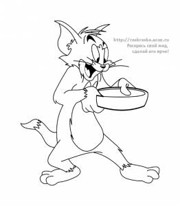 Раскраска кот Том из мультфильма Том и Джерри / Tom and Jerry