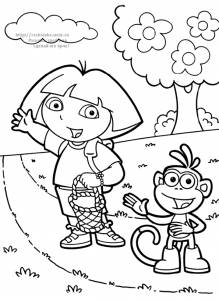 Раскраска ребенок с обезьяной