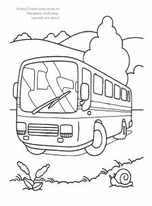 Раскраска рейсовый автобус
