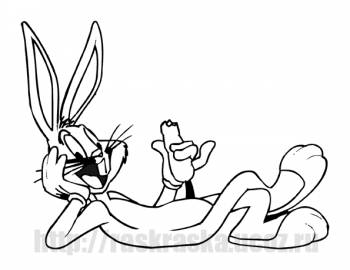 Раскраска Disney Bugs Bunny / Багз Банни с морковкой