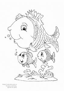 Раскраска семья рыб
