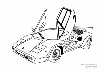 Раскраска спортивная машина Ламборджини / Lamborghini
