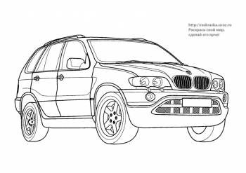 Раскраска машина внедорожник BMW X5 / БМВ Икс5