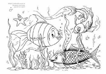 Раскраска морские жители / рыбы