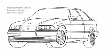 Раскраска машина BMW