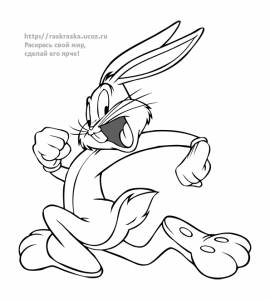 Раскраска Disney Bugs Bunny / Багз Банни бежит