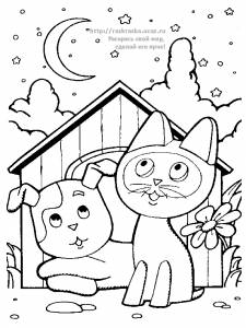 Раскраска котенок из мультфильма 