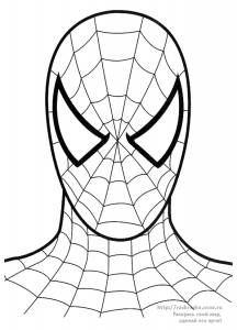 Раскраска маска Человека-паука / Spiderman