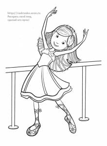 Раскраска танцующая девочка балерина