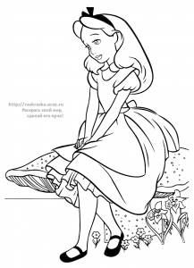 Раскраска из сказки Алиса в стране чудес